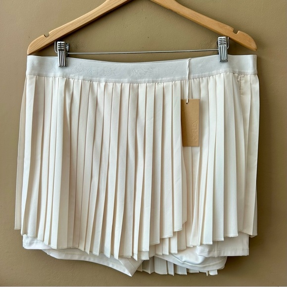 POPFlex Ace ‘em Pleated Skort Tennis Skirt Sugar Ivory Cream White 2X NWT New - Picture 2 of 15